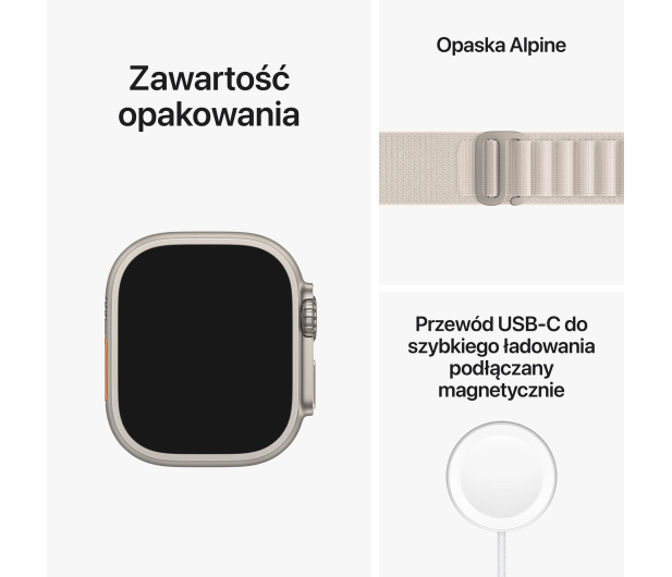 Apple Watch Ultra Titanium/Starlight Alpine Loop M LTE - 1070879 - zdjęcie 9